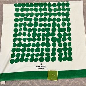 NEW Kate Spade Green Dots 100% Cotton Beach Towel